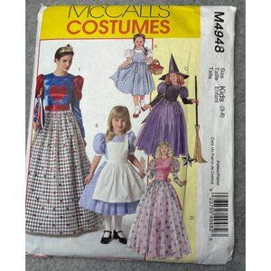McCalls Costumes Sewing Pattern M4948 Kids 3 4 5 6 7 8 Uncut